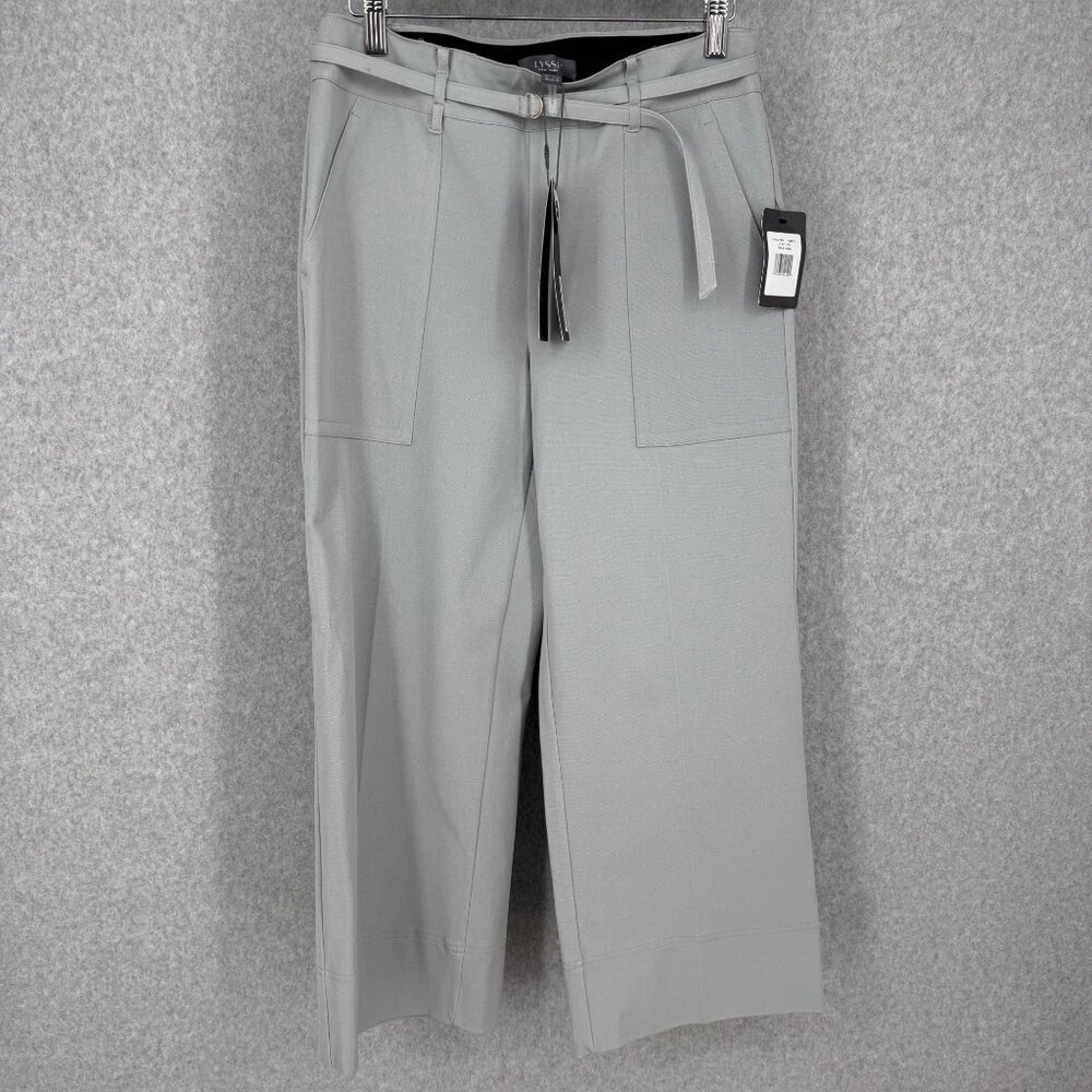 Lysse Womens Wide Leg Crop Pull On Pant Size S Morning Dew Gray Blue Smooth NEW